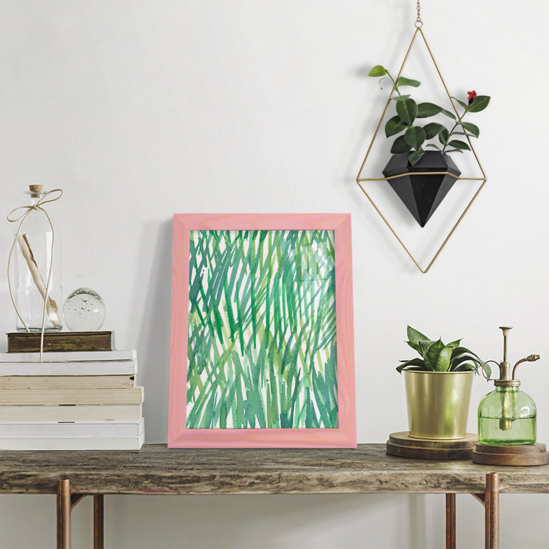 Just Grass I - imprimé, H 11 po x l 9 po x P 1 po, Papier avec cadre rose