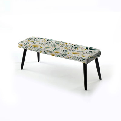 Banc rembourré floral noir Truong