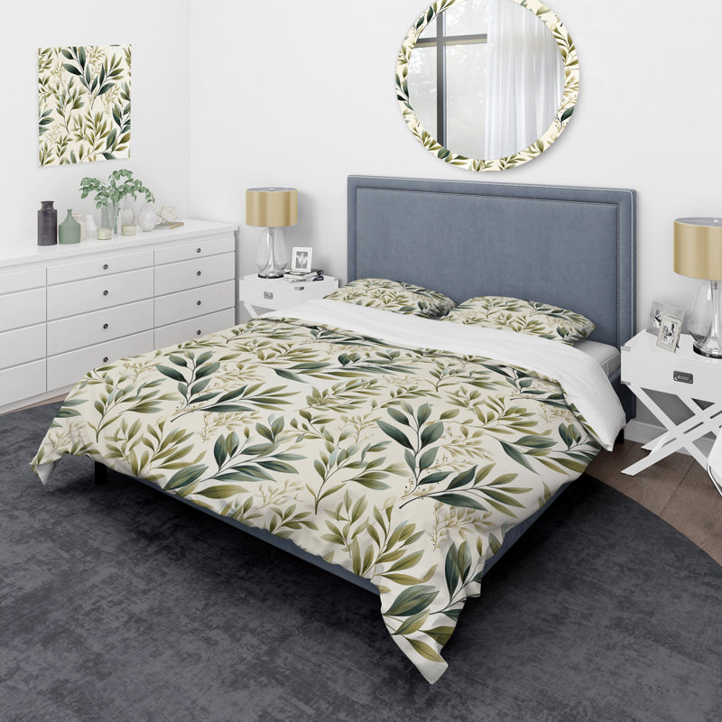Ensemble de housse de couette Aishleen, Housse de couette simple + 1 taie décorative stan