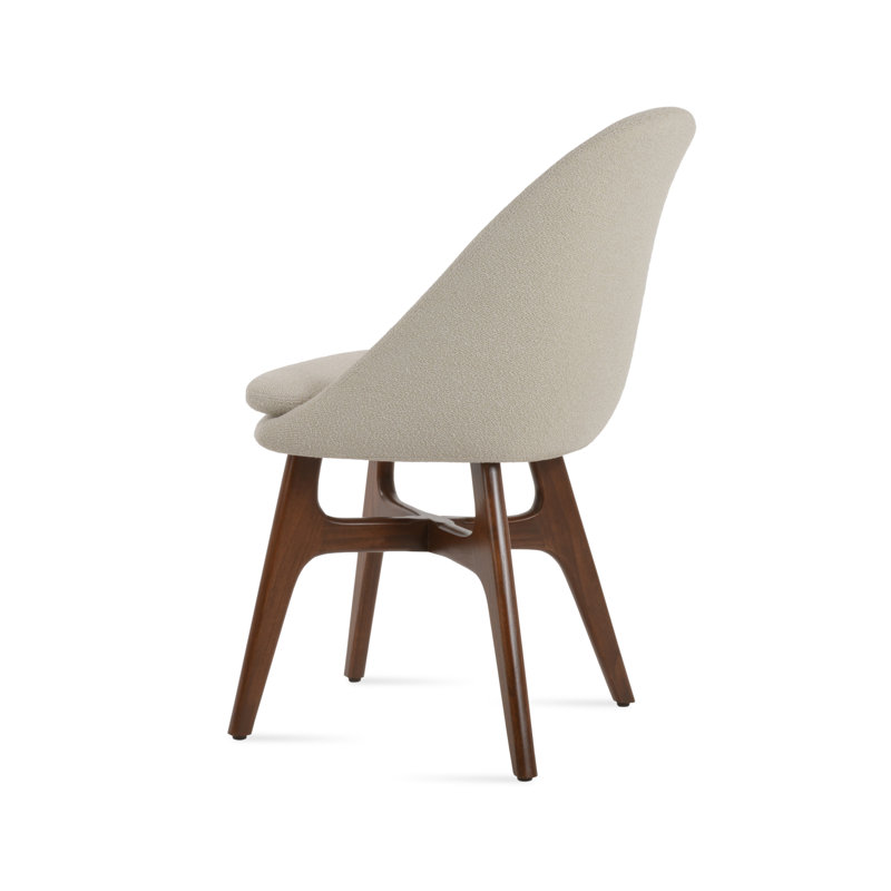 Chaise en bois Avanos, Tissu beige