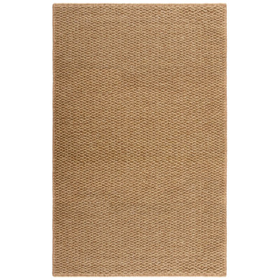 Low-Pile Berber Loop Neutral Non-Slip Washable Area Rug in Tan/Beige