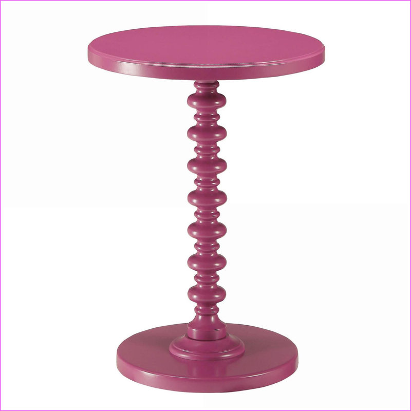 Table basse mauve ronde avec piédestal artisanal, décor polyvalent pour le salon et amp; Chambre à coucher, Mauve