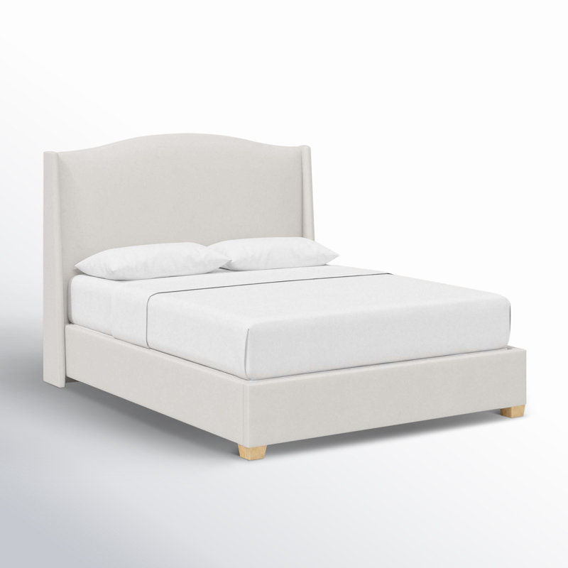 Lit plateforme tapissier Allis, Grand, Velours performance gris clair Bella
