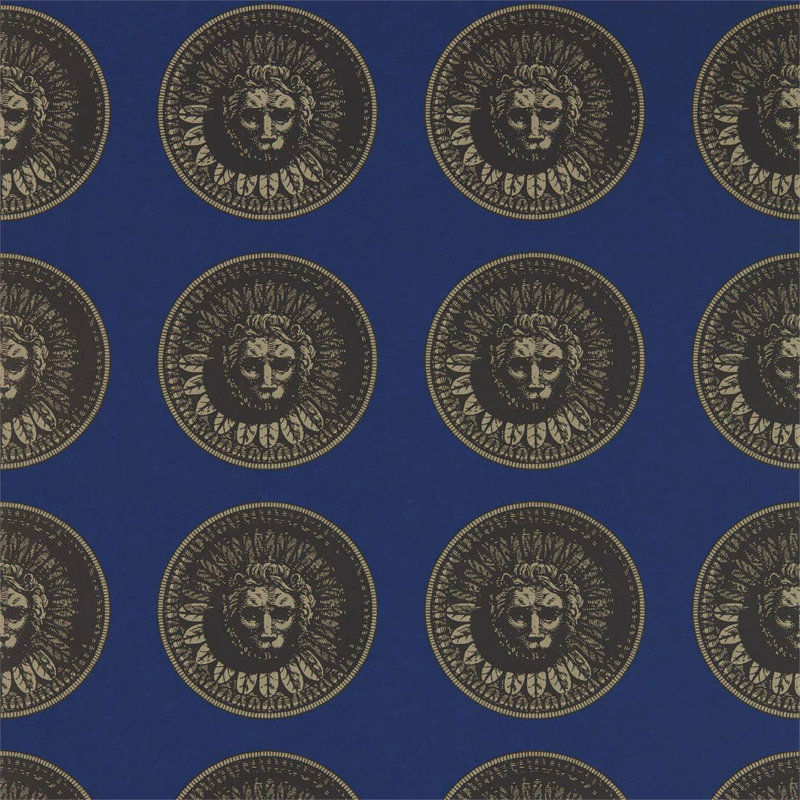 Medallion Wallpaper, Lazuli/Nickle