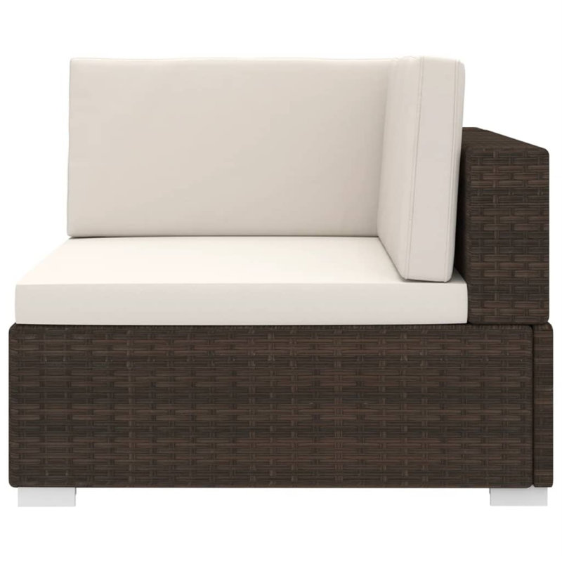Elvane Patio Chair with Cushions, White, Brown