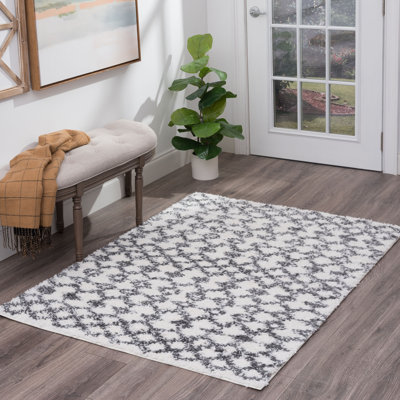 Tapis blanc à poils longs Sisson