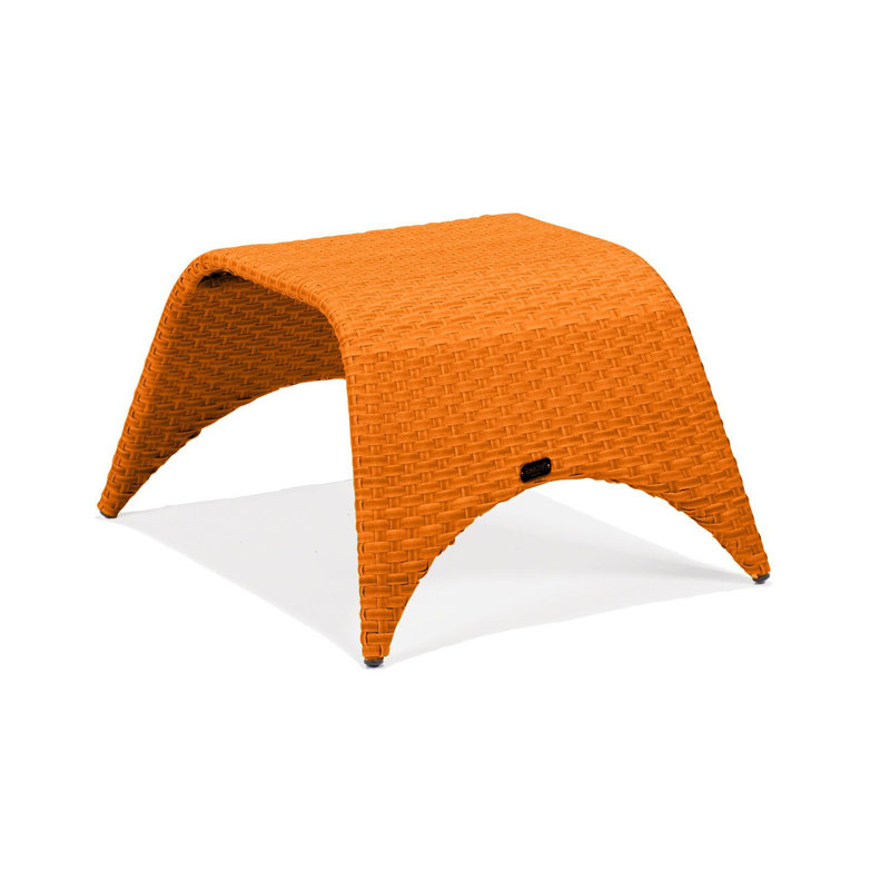 Malibu Outdoor Rectangular Side Table, Orange