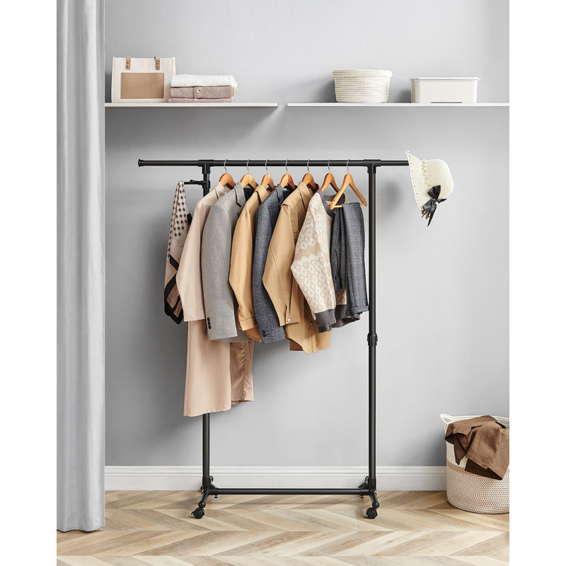 150cm Rolling Industrial Pipe Clothing Rack