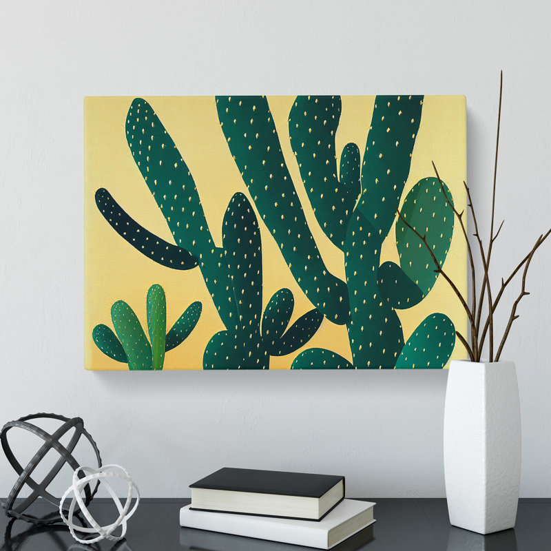 Bedazzled Cactus - Wrapped Canvas, 50cm H x 76cm W x 3cm D
