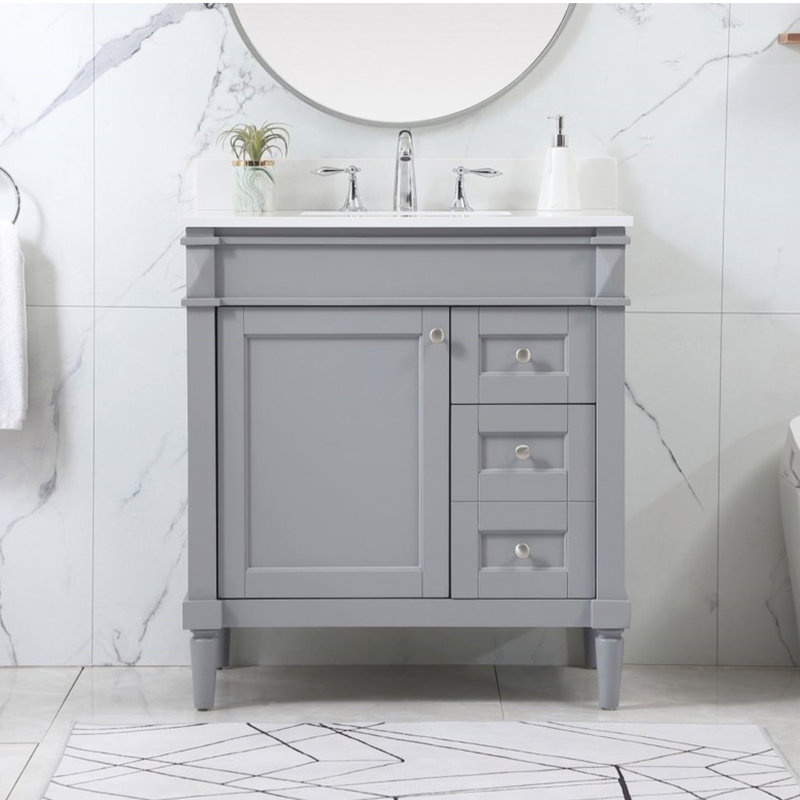Ensemble de meuble-lavabo simple 32 po Readington, Gris
