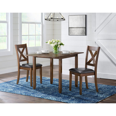  Alexa 3PC Dining Set with Drop Leaf Table in Espresso