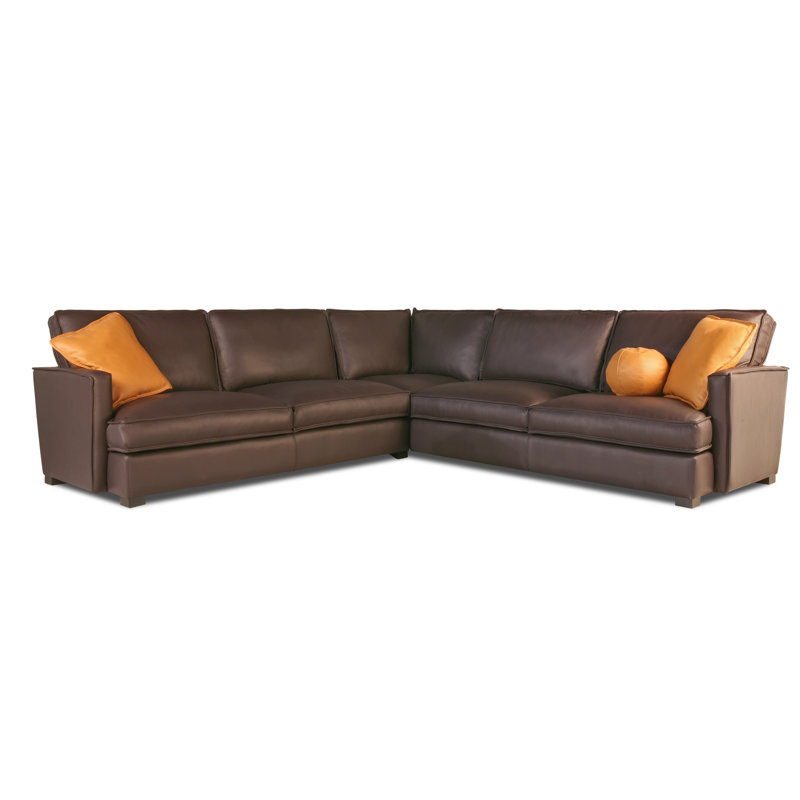 Delano Sectional, Right Hand Facing, Dark Walnut Dreamer Genuine Leather