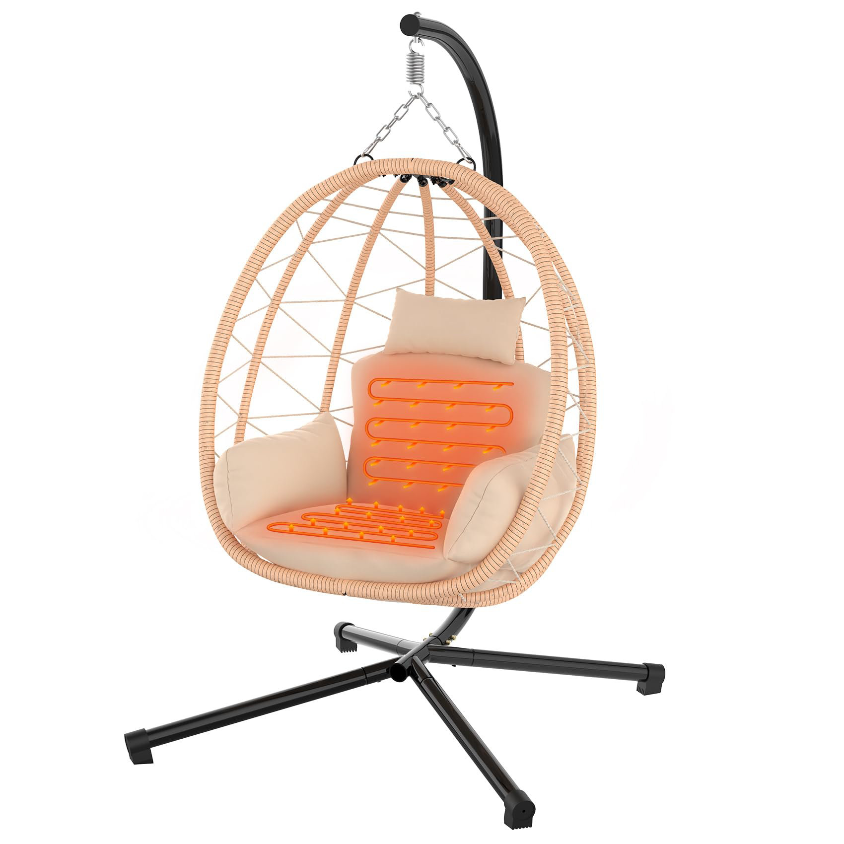 pink hanging egg chair