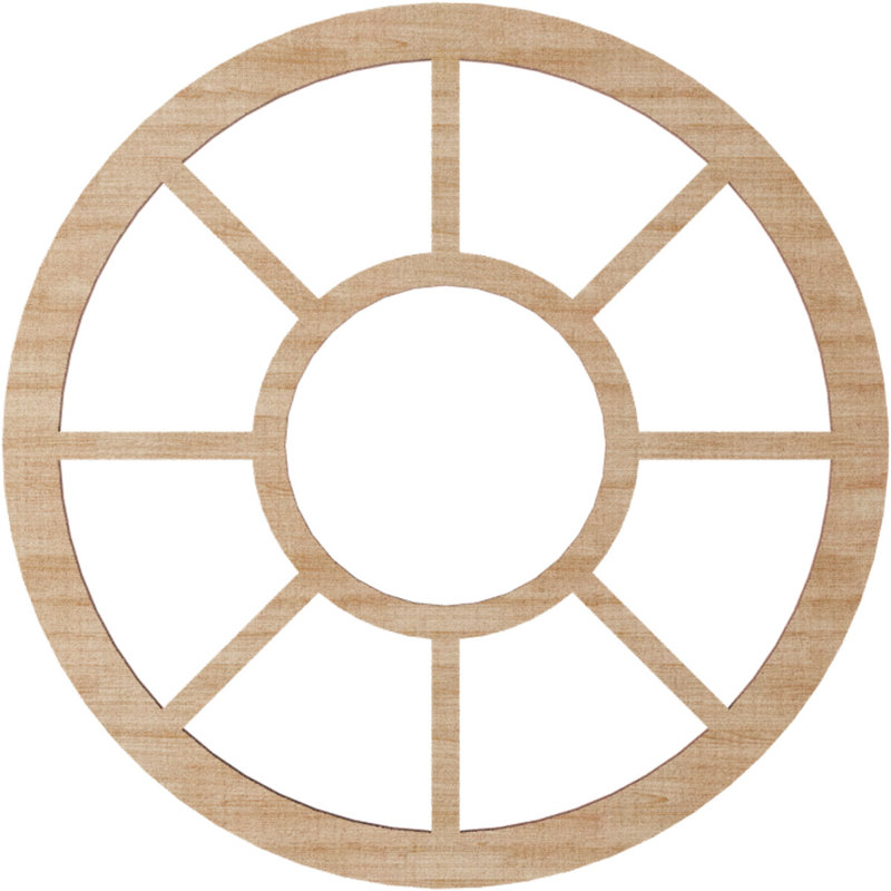 Médaillon de plafond en bois d'aulne 16 po x 5 3/4 po x P 4 po Grace, aulne, Aulne, H 16 po x l 16 po x P 0,25 po