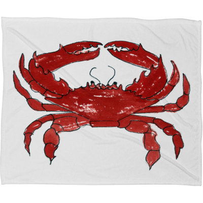 Red Crab Knitted Throw Blanket