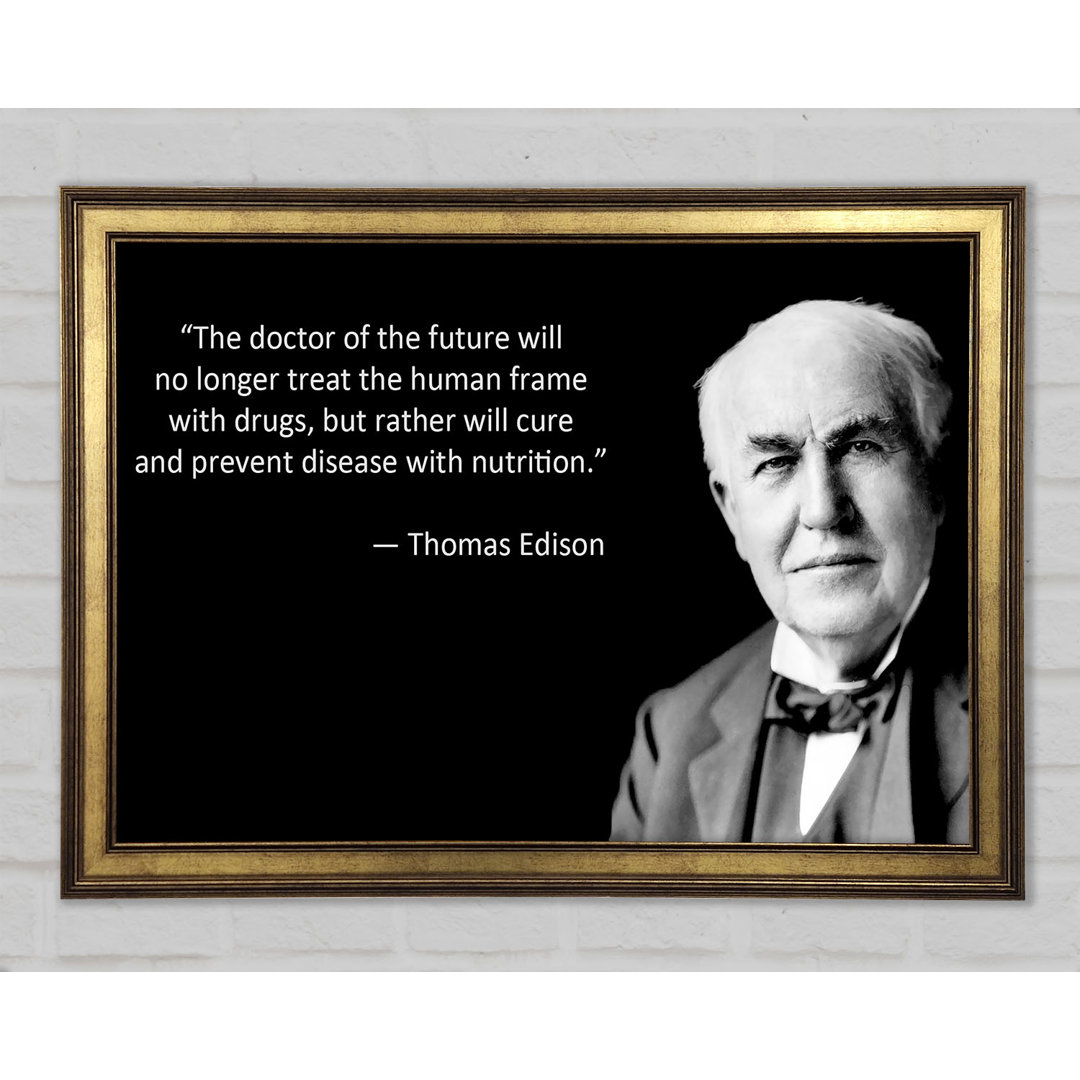 Motivierendes Zitat Thomas Edison Gerahmter Druck