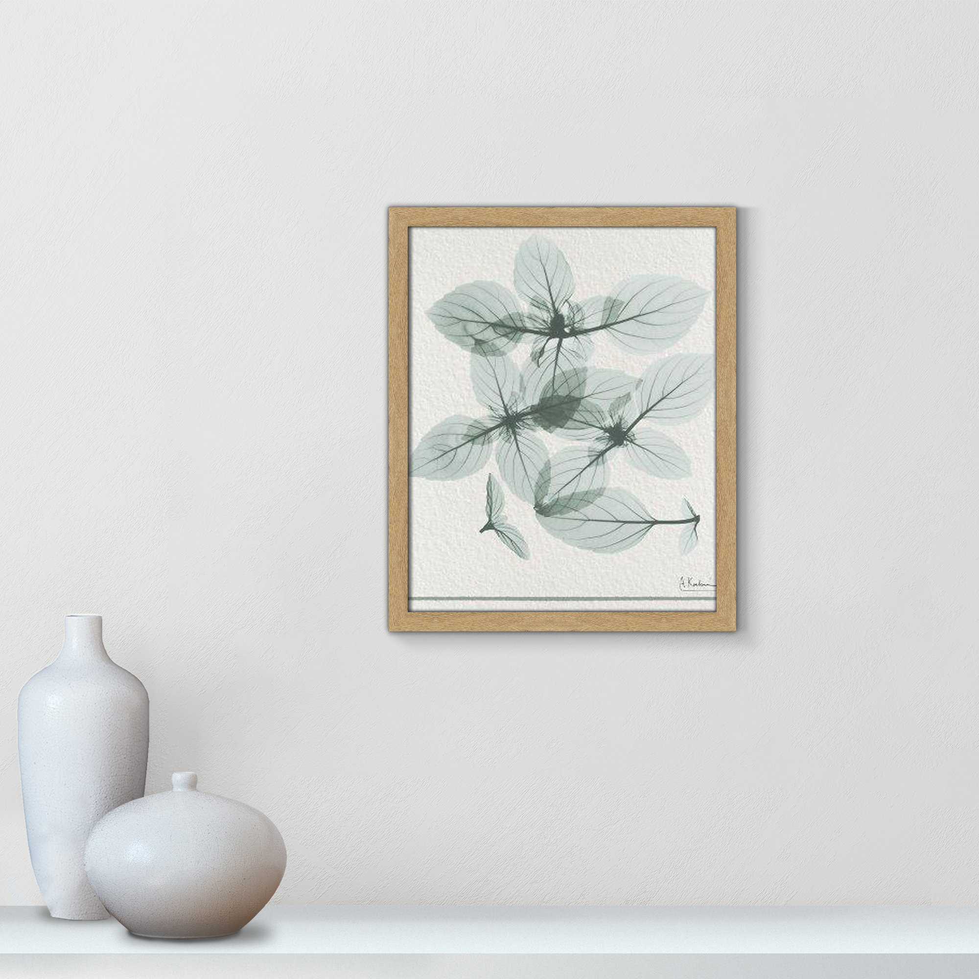 Basil Ocimum Basicicum Framed On Paper by Albert Koetsier Print, 19" H x 16" W x 1.25" D, Natural Framed Paper