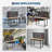 Heavy Duty Garage Workbench w/Pegboard, Wood Workbench with Tool Storage,Power Strip,LED Lighting,Industrial Work Table w/Drawers,Hanging Kits for Garage,Workshop,Basement