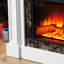 Foyer électrique blanc - l 45,6 po x P 11,8 po x H 40 po. Compact pour les petits espaces, flamme télécommandée, accessoire tendance blanc, peu encombrant, flammes, superbe look