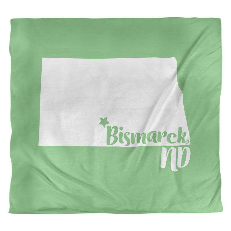 Housse de couette bismarck north dakota, Housse de couette pour grand lit, Vert, Polyester brossé