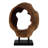 Handcrafted Wooden Statuary Sculpture On Stand For Table Accent -  Decorative Object For Home Decor Or Decorations For Living Room - 19", Brown & Black