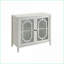 Console | Finition blanc cassé Ceara | 2 portes en verre | Rangement contemporain pour vestibule