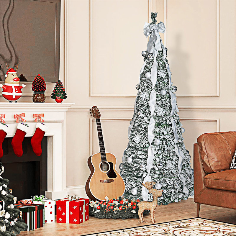 Arbre de Noël pop-up floqué, 6'