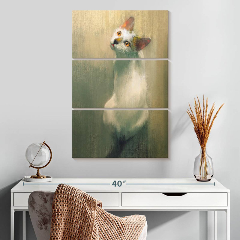 Brampt White Cat, 32" H x 20" W