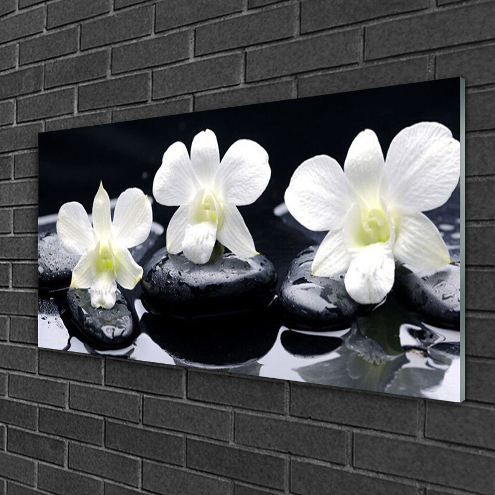 Flower Stones Floral - Unframed Photograph on Glass