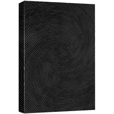 Impression sur toile, motif géométrique noir, vague abstraite, minimaliste, mid-century