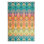 Seneca Machine Printed Polyester Chevron Area Rug in Turquoise/Red/Yellow