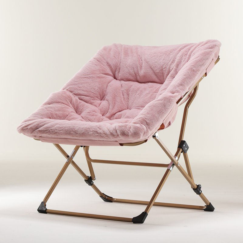 Chaise pliante empilable rembourrée en similicuir R Peace, Rose/Or