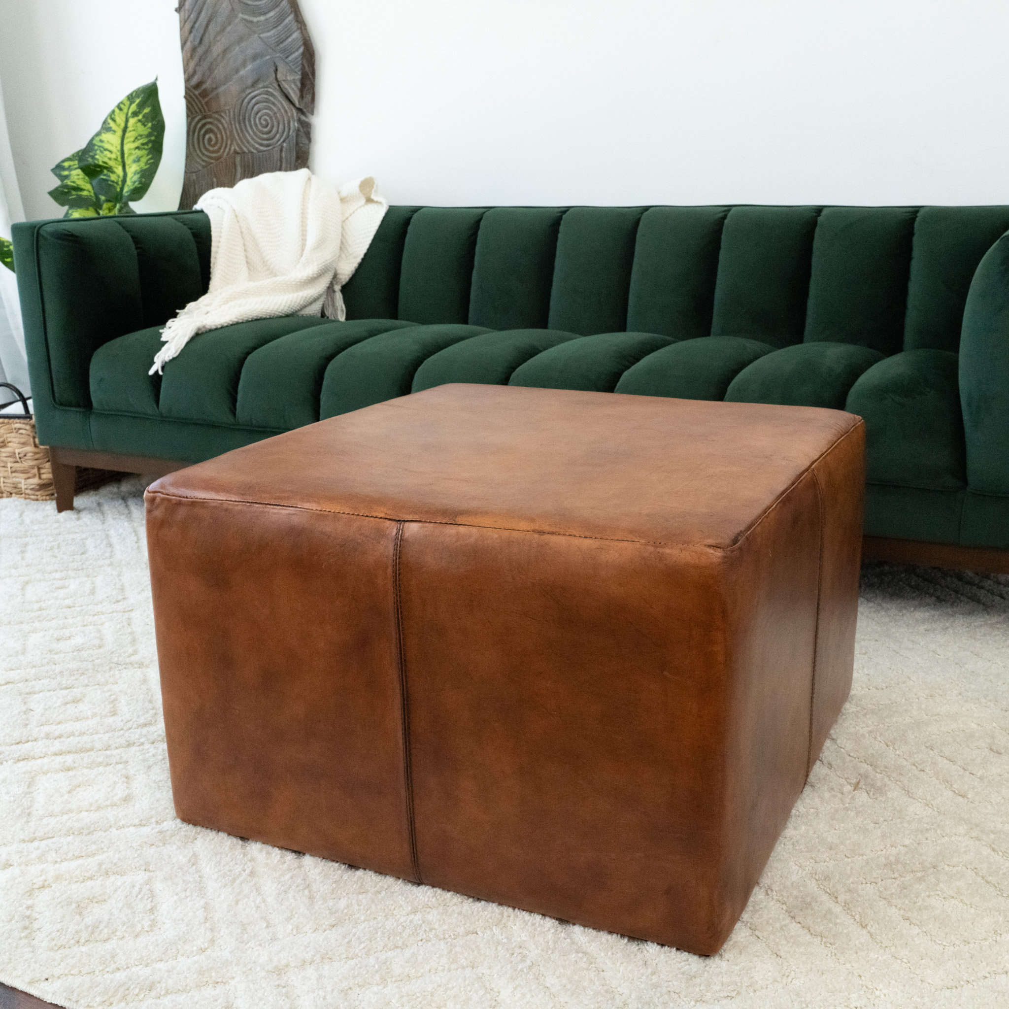 Wayfair round deals leather ottoman