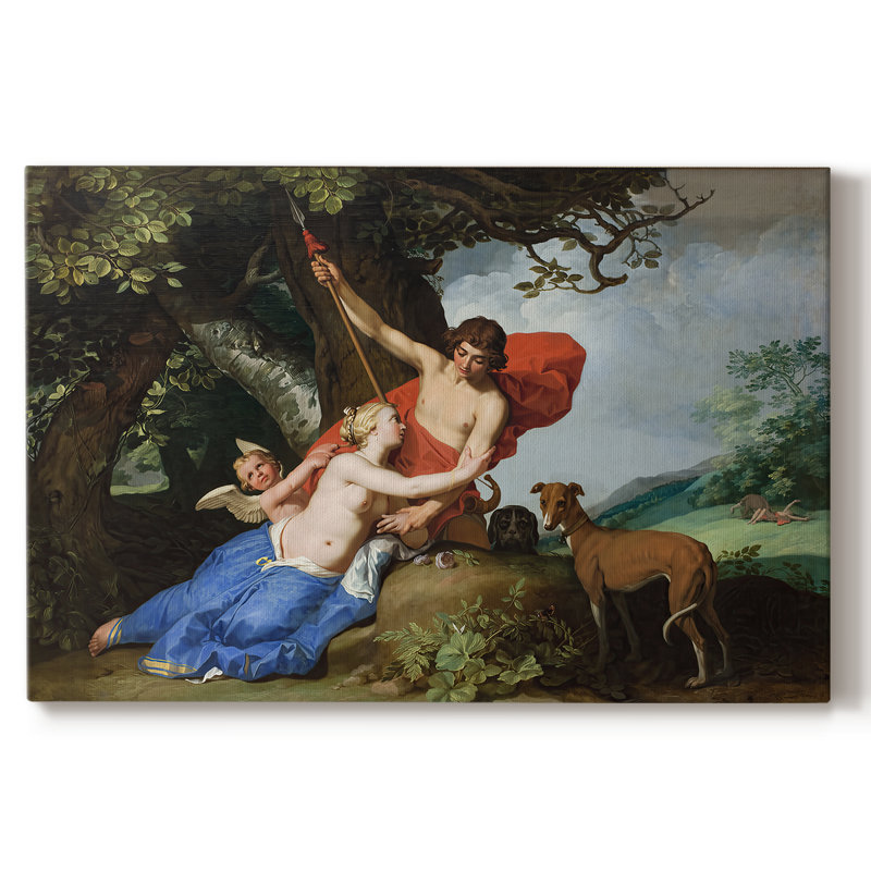 Vénus et Adonis-Abraham Bloemaert-Toile tendue avec châssis-1632, 18 x 27
