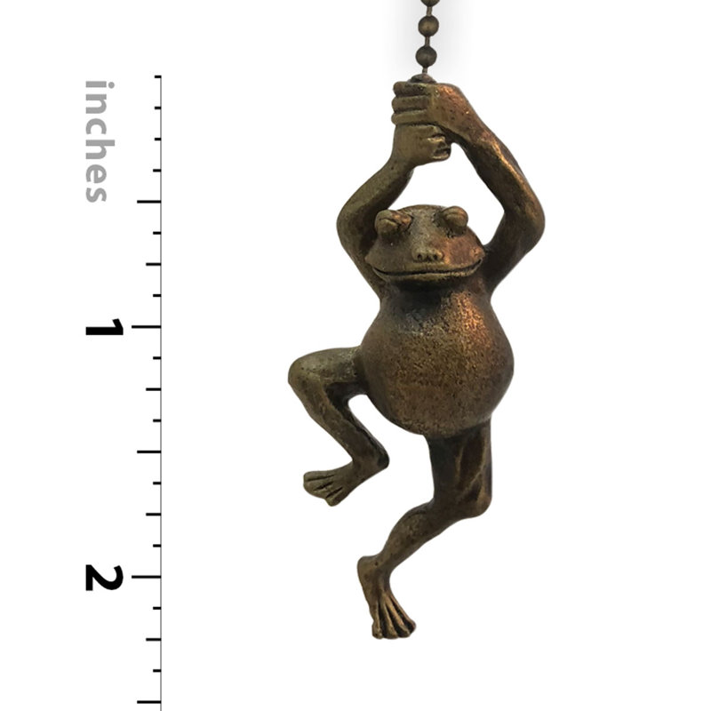 Antique Brass Swinging Frog Ceiling Fan Pull Chain Set
