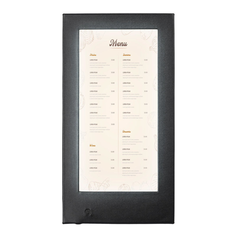 Panneau de porte à menu rétroéclairé à DEL WeChef à panneau simple pour papier 5 po x 11 po pour boîtes de nuit, restaurants, hôtels, cafés