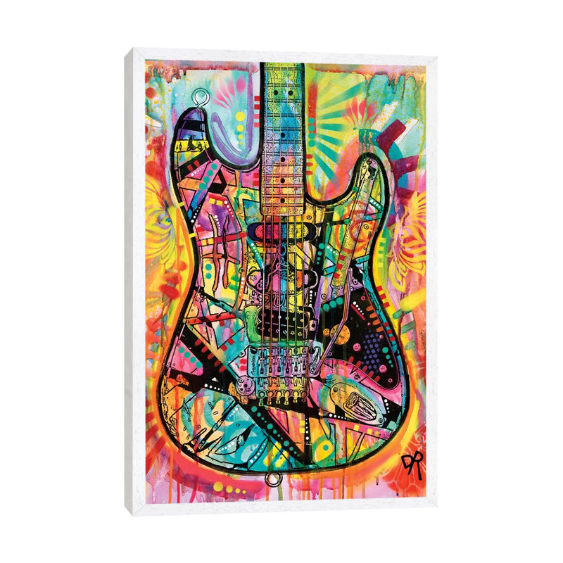 Guitar by Dean Russo - Print on Canvas, 101.6 cm H x 66.04 cm W, White Framed Canvas