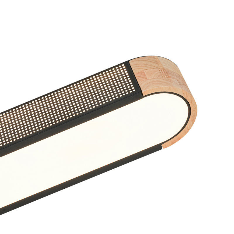 Plafonnier encastré ovale moderne à DEL à intensité variable avec bois