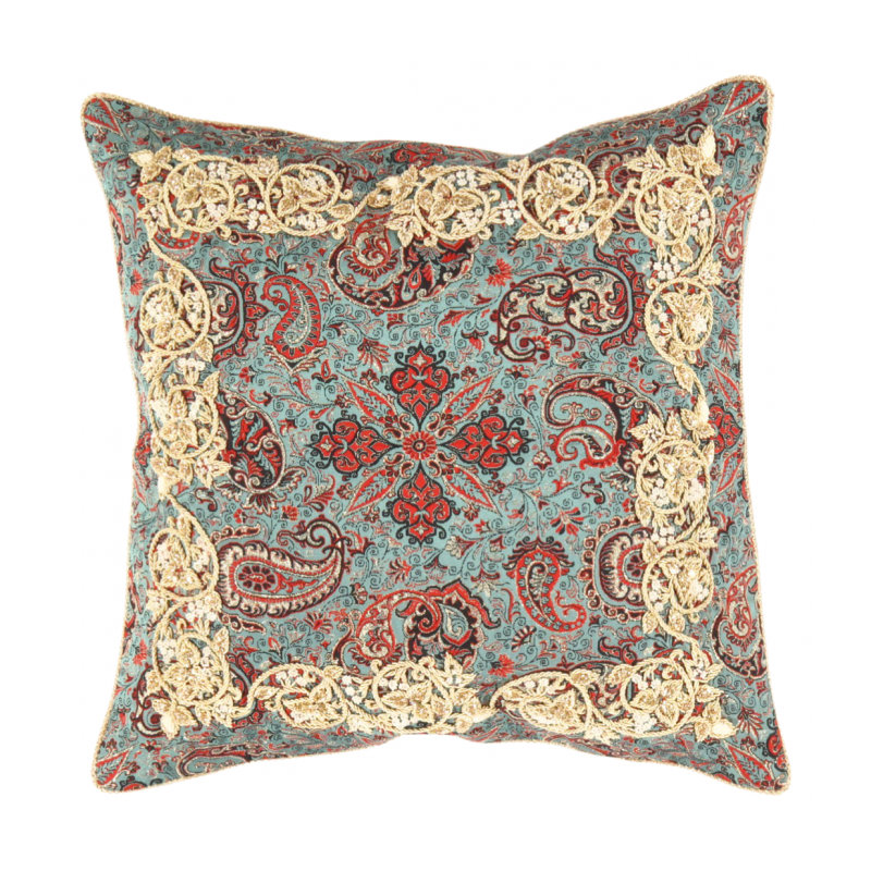 Square Pillow Cover & Insert, Buccaneer Paisley, 20"H x 20"W