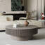 Table basse 39,37 "ronde avec rangement Table d'appoint moderne en placage de bois massif pour salon, chambre à coucher, appartement ou bureau, gris-130914992