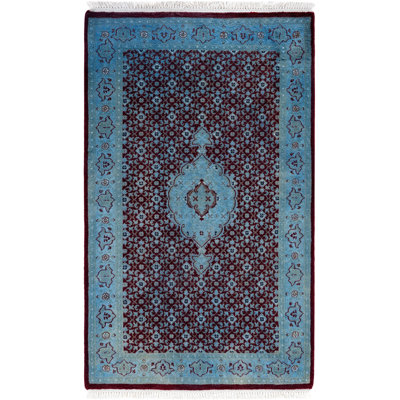 Tapis rouge en laine unique 3 pi 3 po x 5 pi 4 po Huckaby