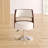Salon Modern Vegan Leather Upholstered Metal Swivel Barrel Chair in White-115235350