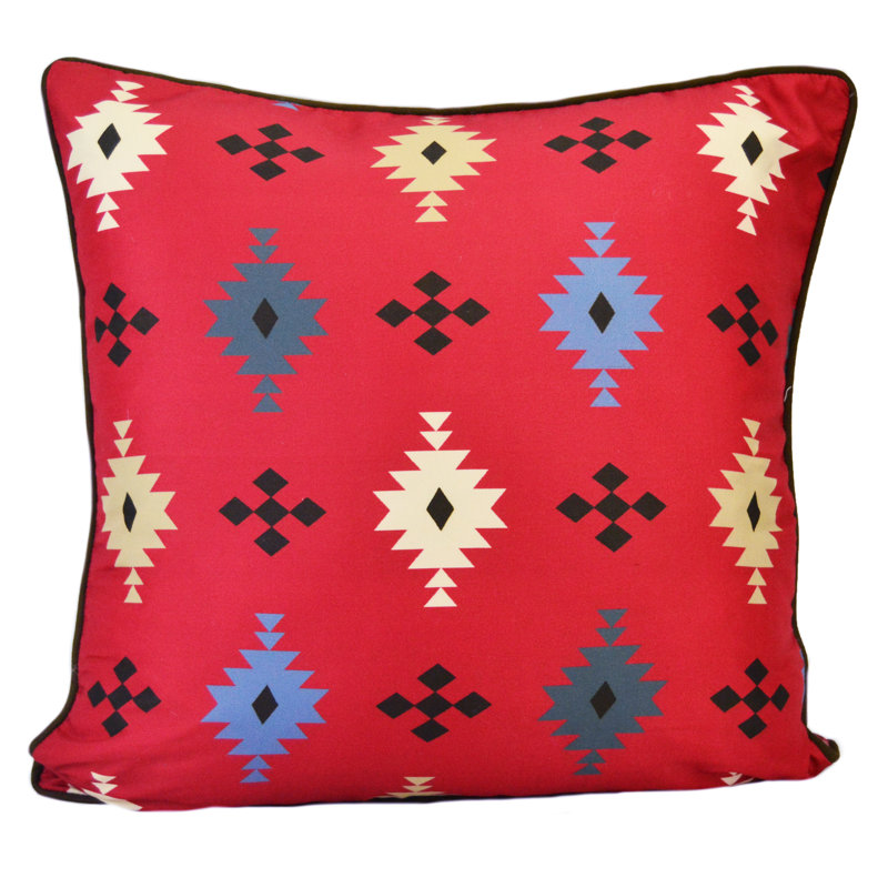 Red Geometric Pattern Square Decorative Pillow