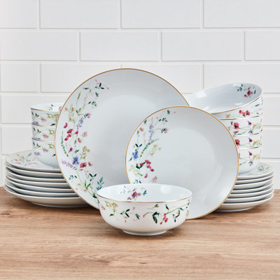 Mikasa Kalina 24-piece Porcelain Dinnerware Set, Service For 8 In Multicolor