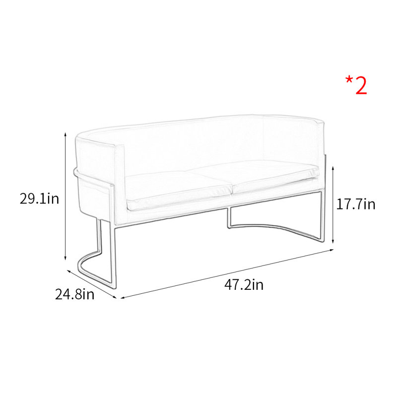Banc rembourré en similicuir Modern Simple Cafe, Rose