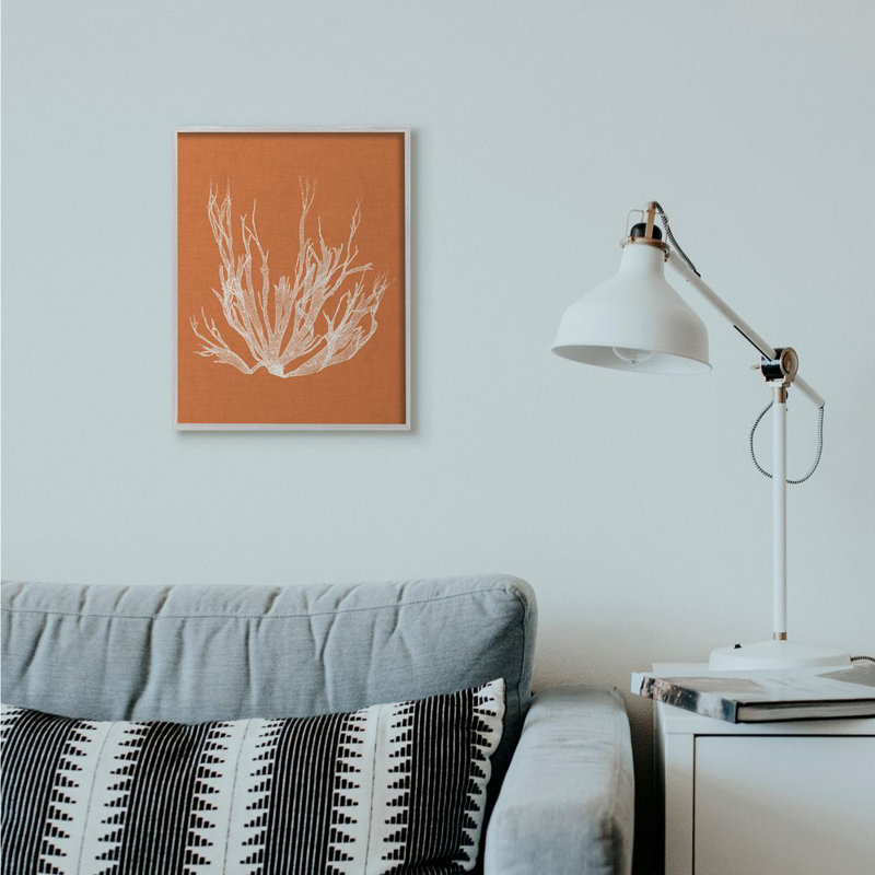 « corail, orange blanc beach », impression, H 16 po x l 20 po x P 1,5 po, Estampe numérique Farmhouse