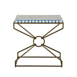Table d'appoint 24 po Frederickson avec incrustation d'os et laiton