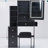 29.2" Small Size Left Bedside Cabinet Vanity Table + Cushioned Stool,2 AC+2 USB Power Station,Hair dryer bracket,Extra Large Touch Control Sliding LED Mirror,Tri-color Switching,Brightness Adjust