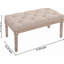 Repose-pieds traditionnel capitonné en tissu d'aspect lin