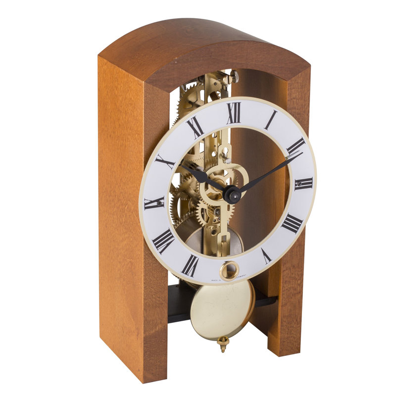 Patterson Solid Wood Mechanical Clock, Light Brown